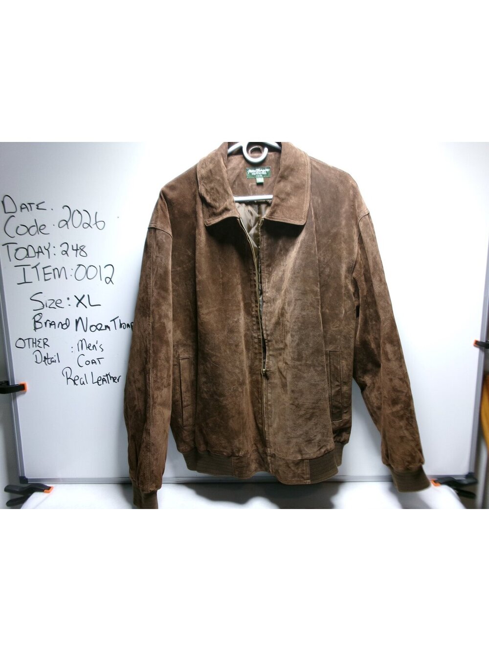 Wilsons M Julian Mens Brown Leather Coat Size XL